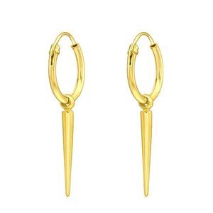 24K Gold Hoop Spike Earrings